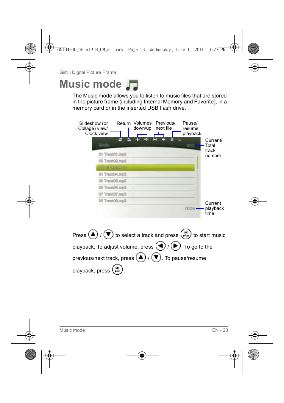 Music mode | GiiNii GN-A19-N User Manual | Page 29 / 139