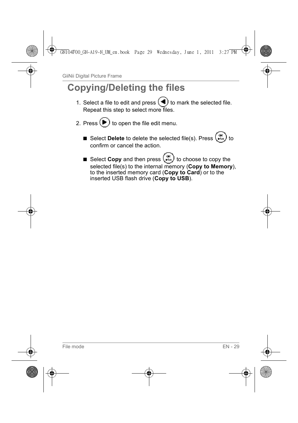 Copying/deleting the files | GiiNii GN-A19-N User Manual | Page 35 / 139