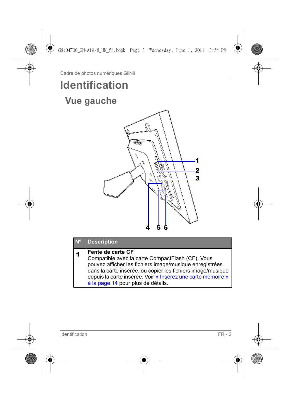 Identification, Vue gauche | GiiNii GN-A19-N User Manual | Page 53 / 139