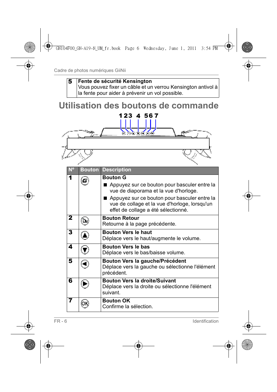 Utilisation des boutons de commande | GiiNii GN-A19-N User Manual | Page 56 / 139