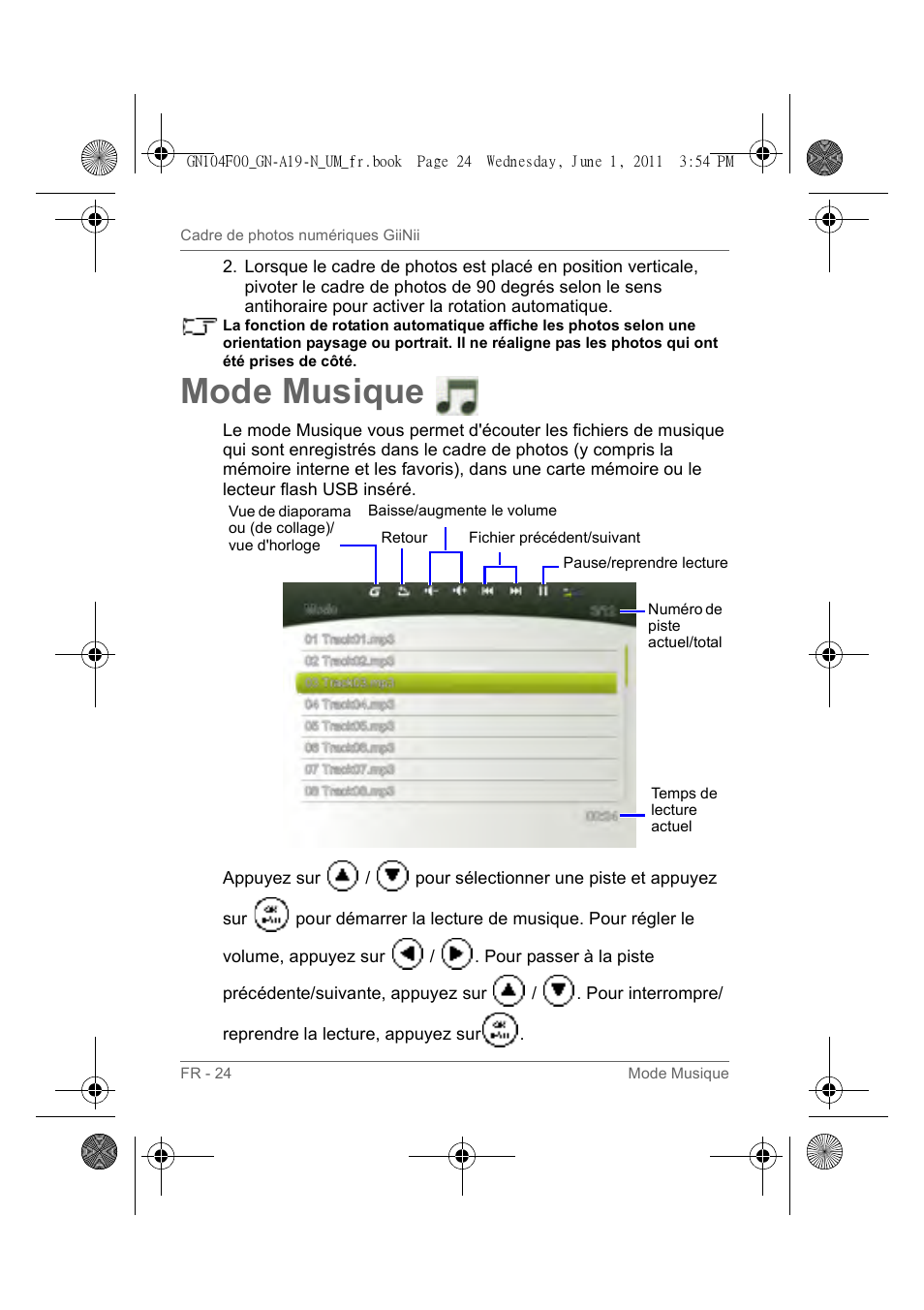 Mode musique | GiiNii GN-A19-N User Manual | Page 74 / 139