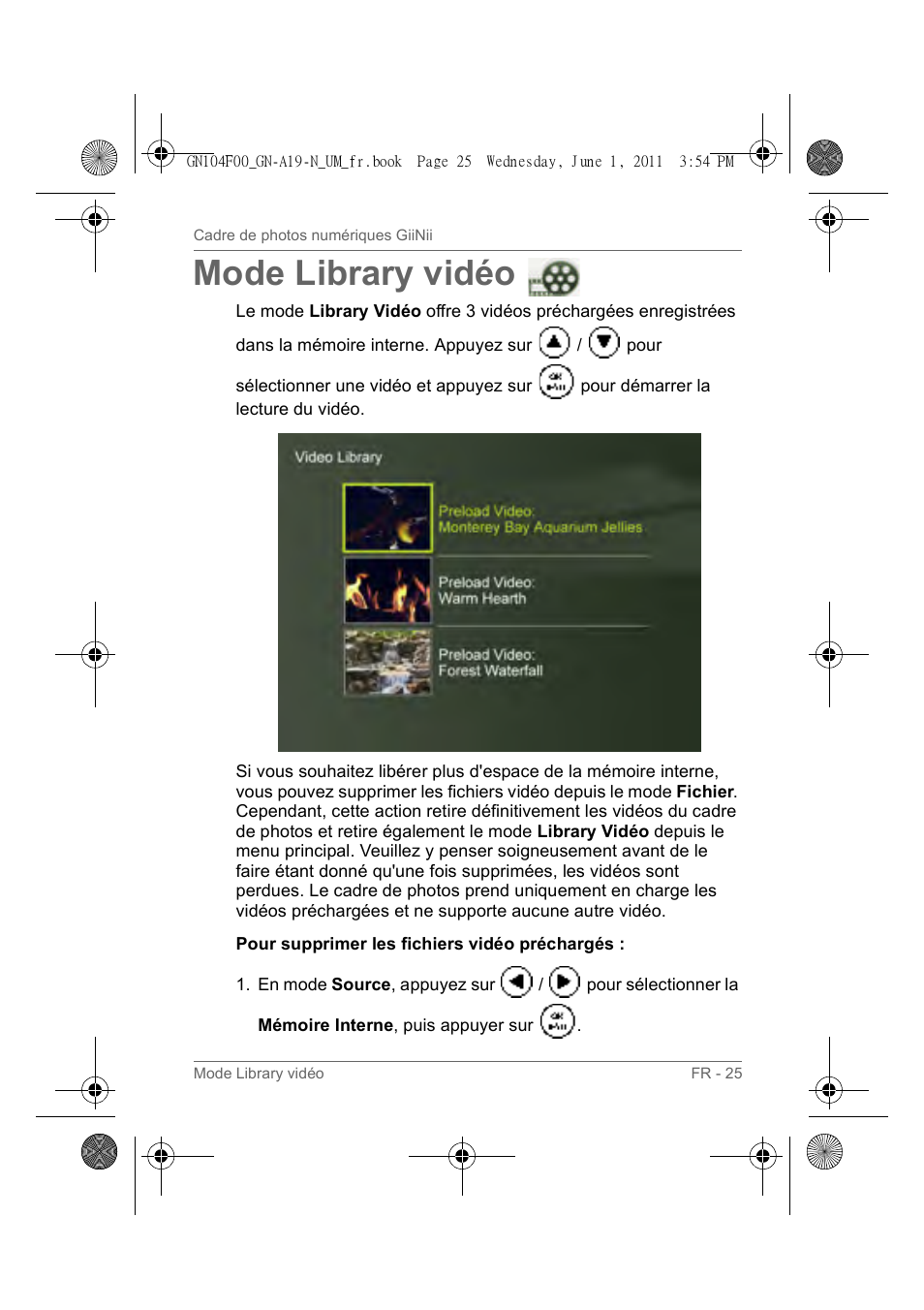 Mode library vidéo | GiiNii GN-A19-N User Manual | Page 75 / 139