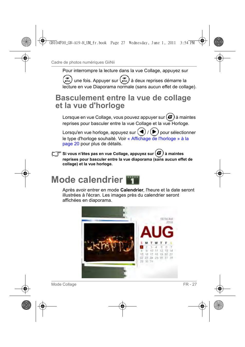 Mode calendrier | GiiNii GN-A19-N User Manual | Page 77 / 139