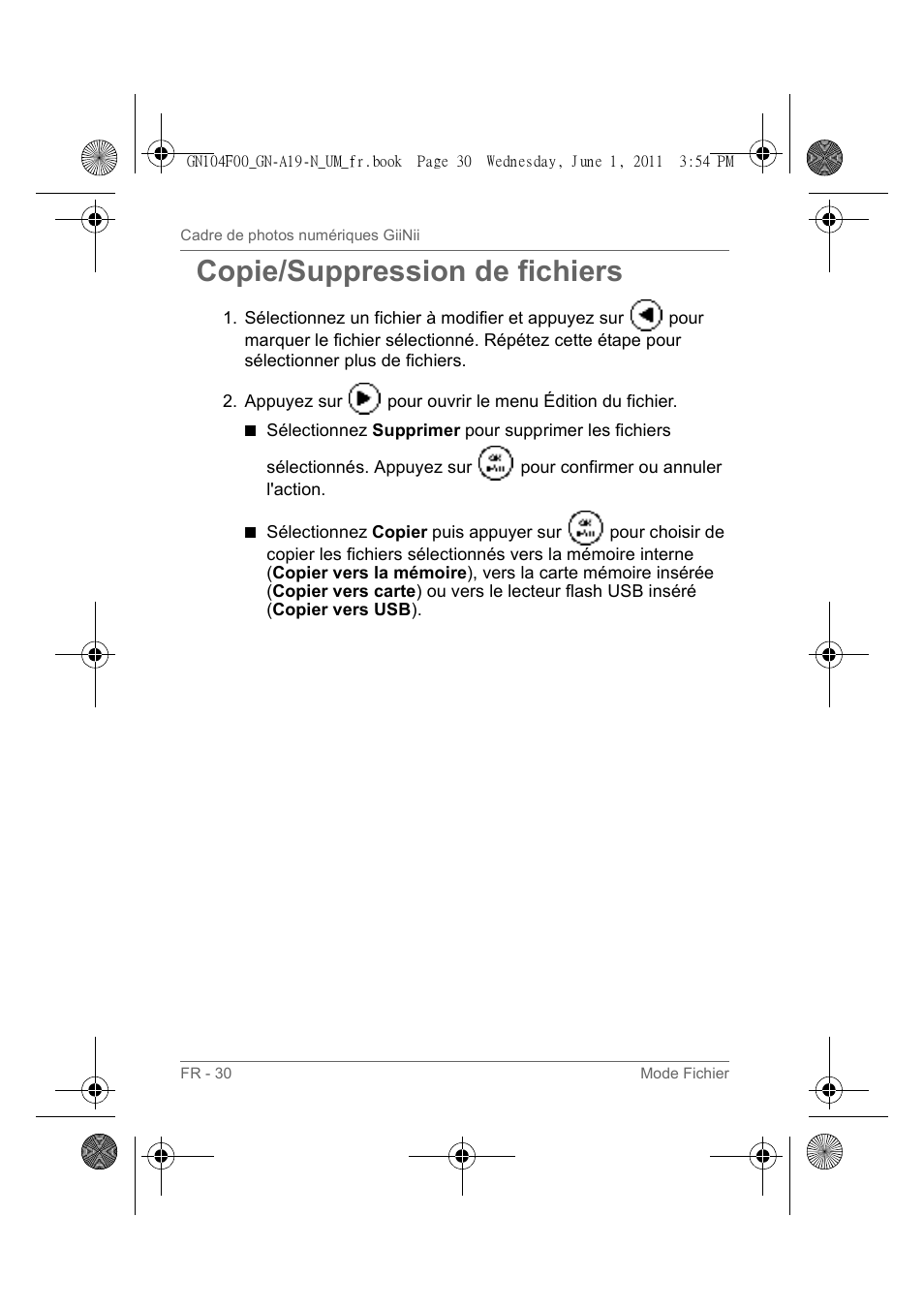Copie/suppression de fichiers | GiiNii GN-A19-N User Manual | Page 80 / 139