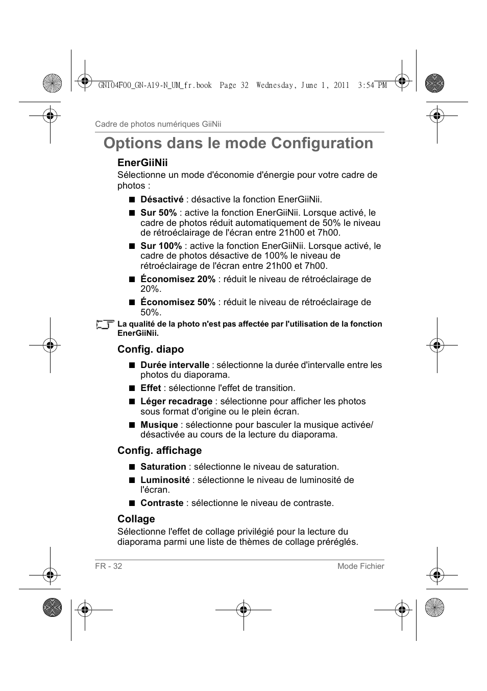 Options dans le mode configuration | GiiNii GN-A19-N User Manual | Page 82 / 139