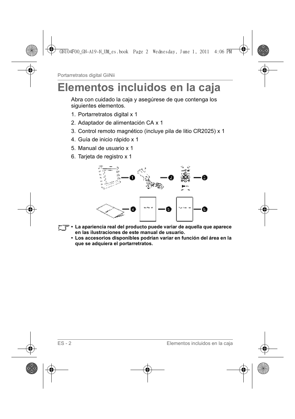 Elementos incluidos en la caja | GiiNii GN-A19-N User Manual | Page 98 / 139