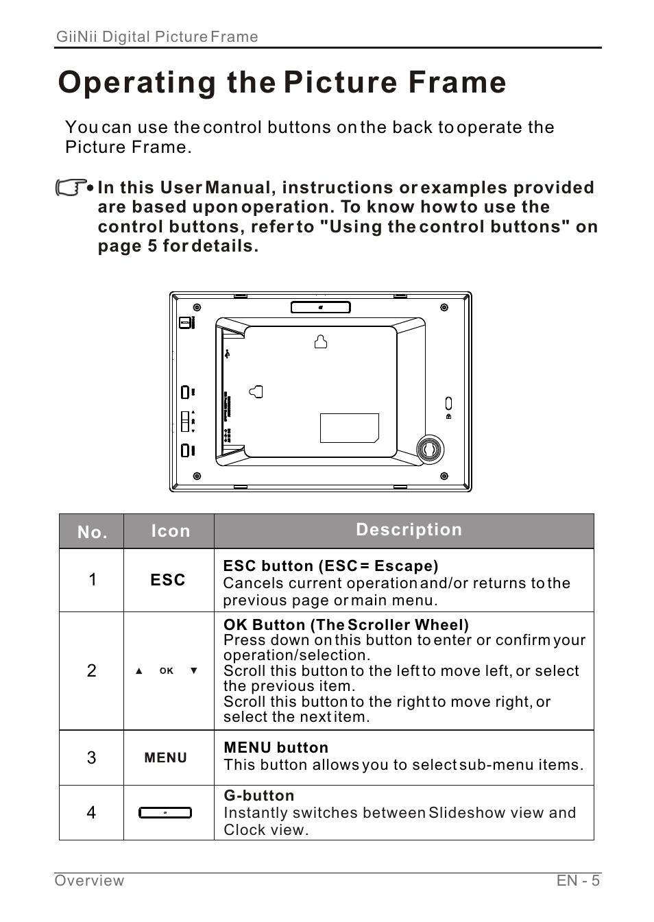 Т³гж 11, Operating the picture frame | GiiNii GN-7AWP-1 User Manual | Page 11 / 33