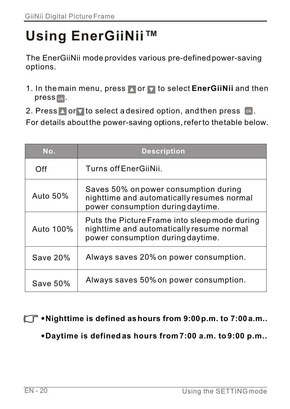 Т³гж 26, Using energiinii | GiiNii GN-7AWP-1 User Manual | Page 26 / 33