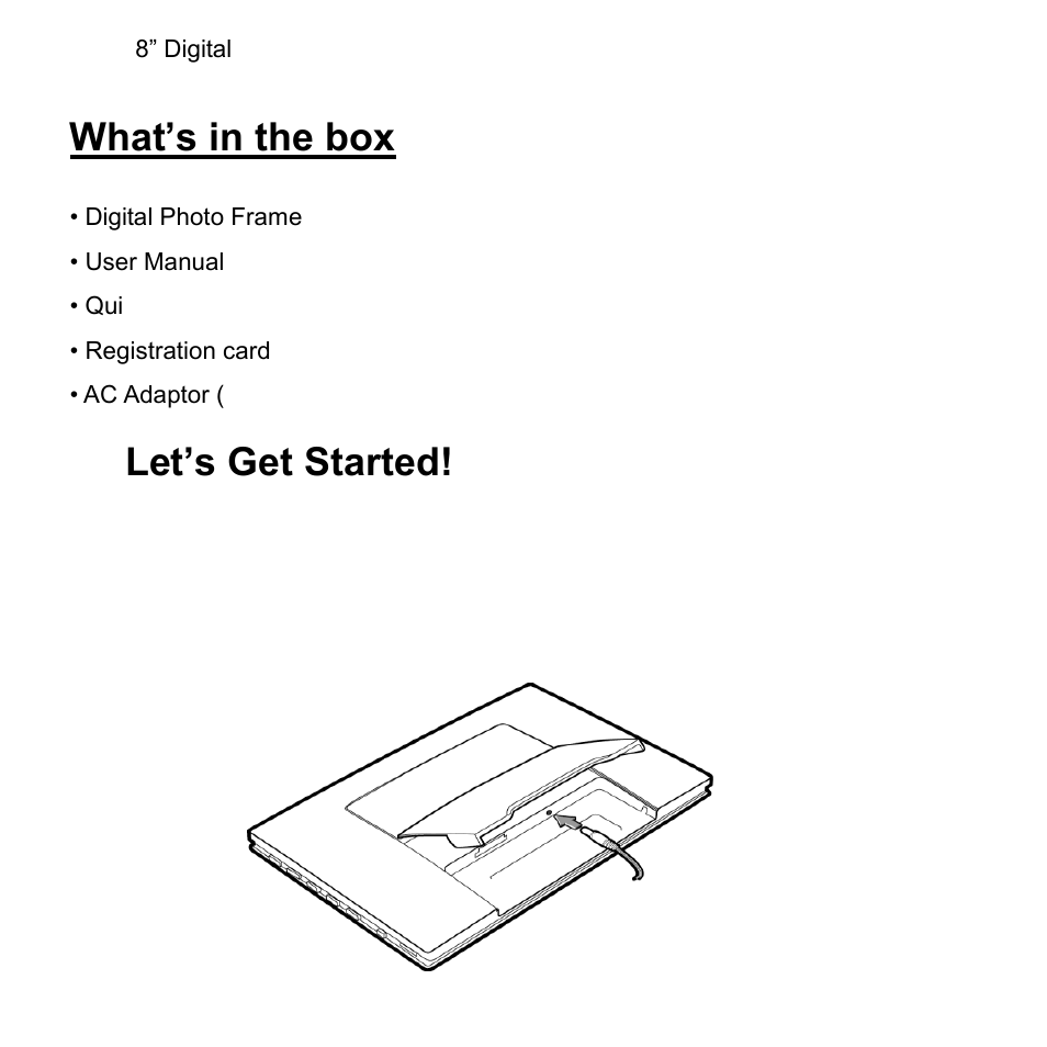 What’s in the box 1. let’s get started, Connecting to power, What’s in the box | Let’s get started | GiiNii GN-801W User Manual | Page 6 / 42