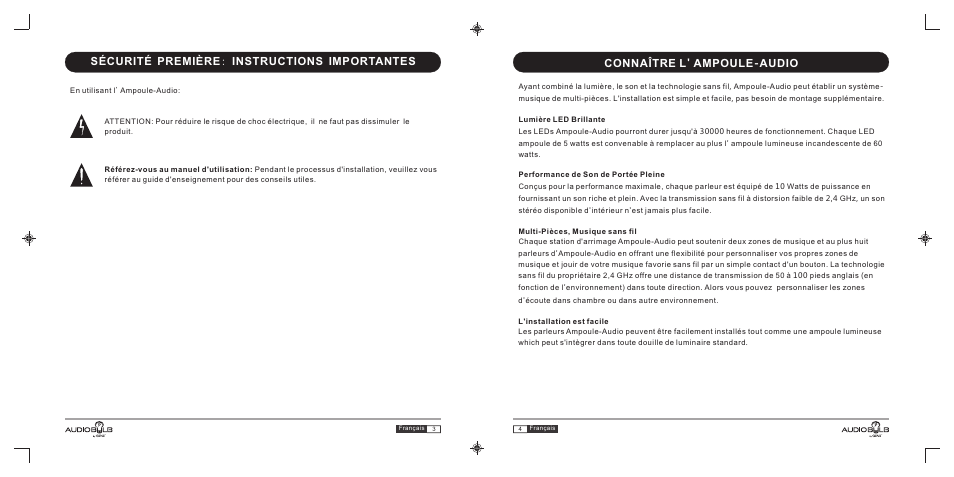 Connaître l' ampoule-audio, Sécurité première : instructions importantes | GiiNii AudioBulb AB-S10 User Manual | Page 13 / 27