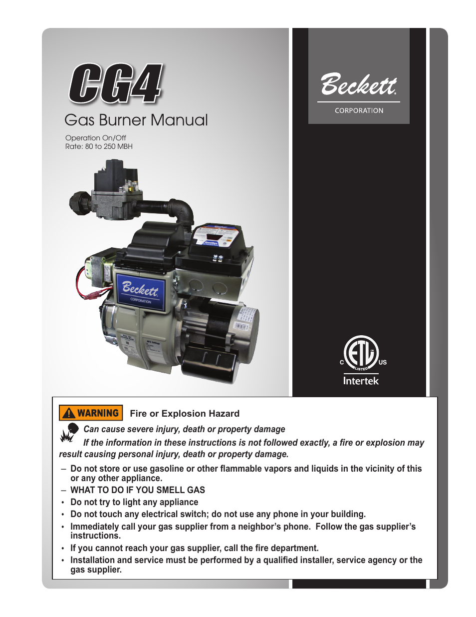 Beckett CG4 User Manual | 28 pages