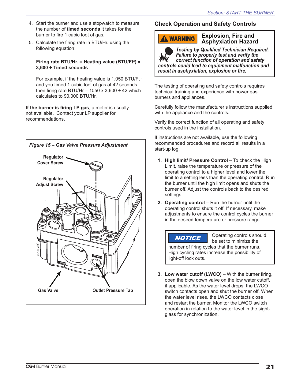 Check operation and safety controls | Beckett CG4 User Manual | Page 21 / 28