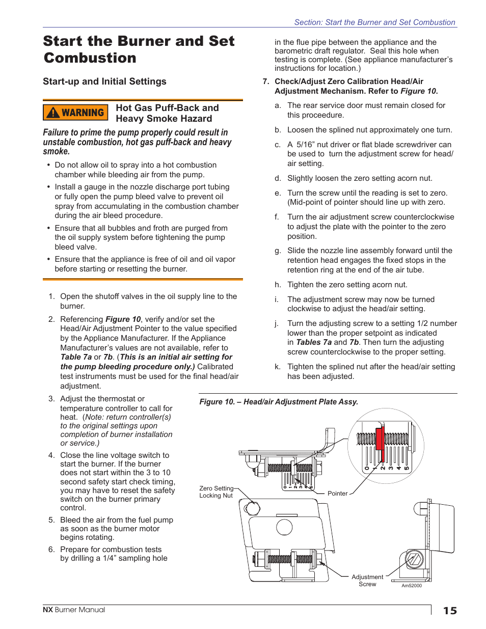 Start the burner and set combustion | Beckett NX User Manual | Page 15 / 24