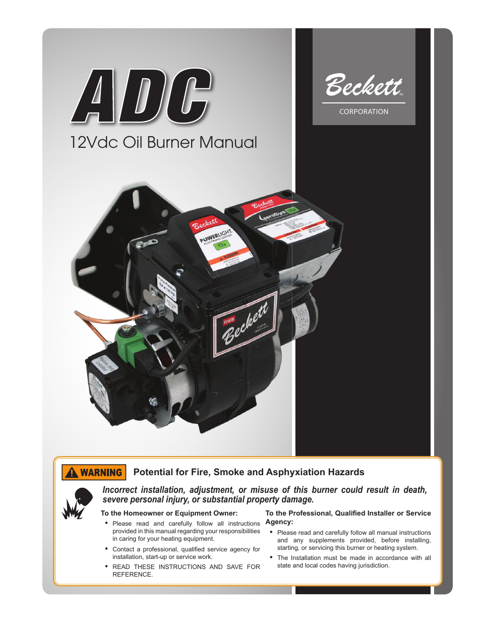 Beckett ADC 12Vdc User Manual | 16 pages