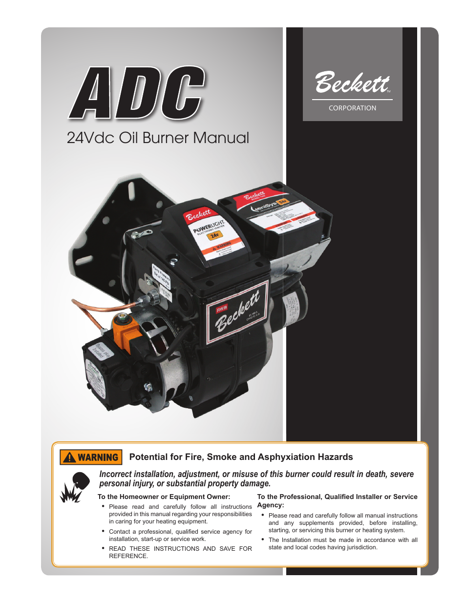 Beckett ADC 24Vdc User Manual | 16 pages