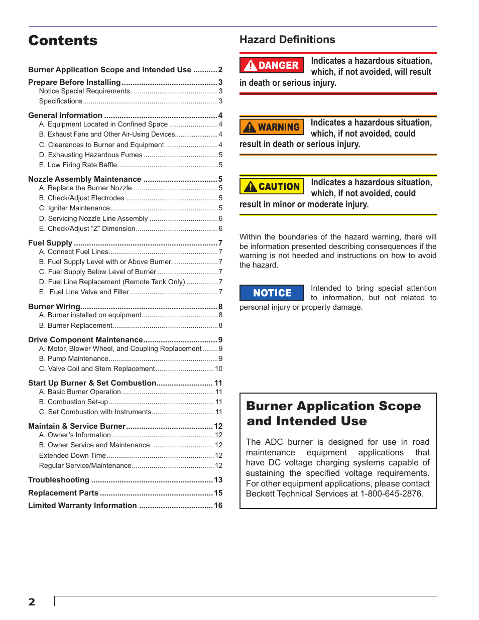 Beckett ADC 24Vdc User Manual | Page 2 / 16