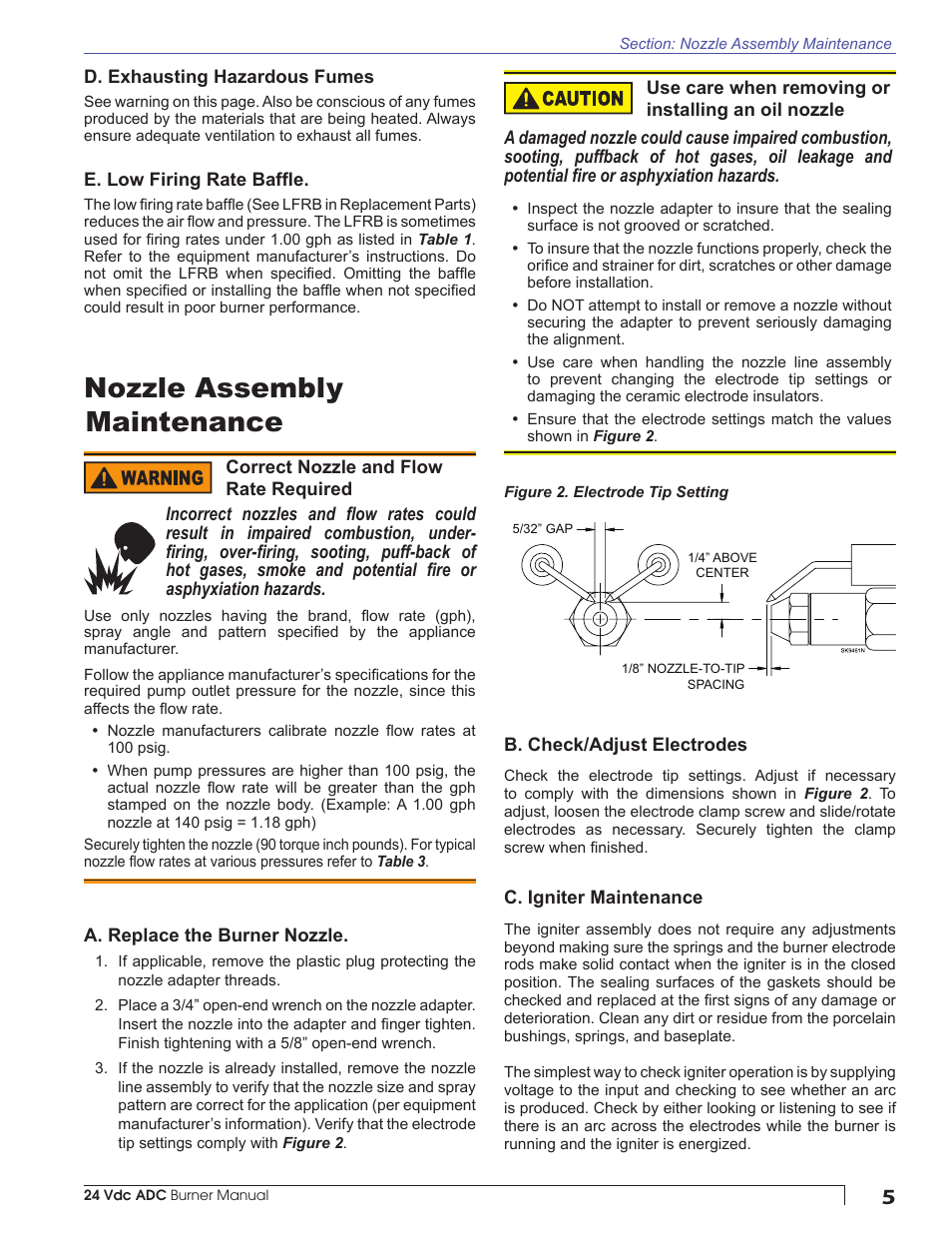 Nozzle assembly maintenance | Beckett ADC 24Vdc User Manual | Page 5 / 16