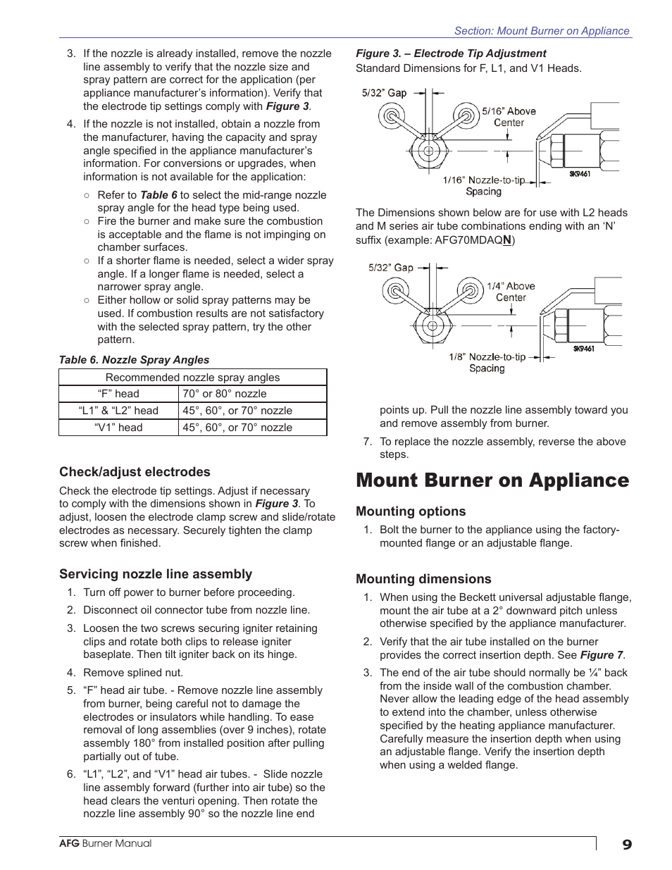 Mount burner on appliance | Beckett AFG User Manual | Page 9 / 24