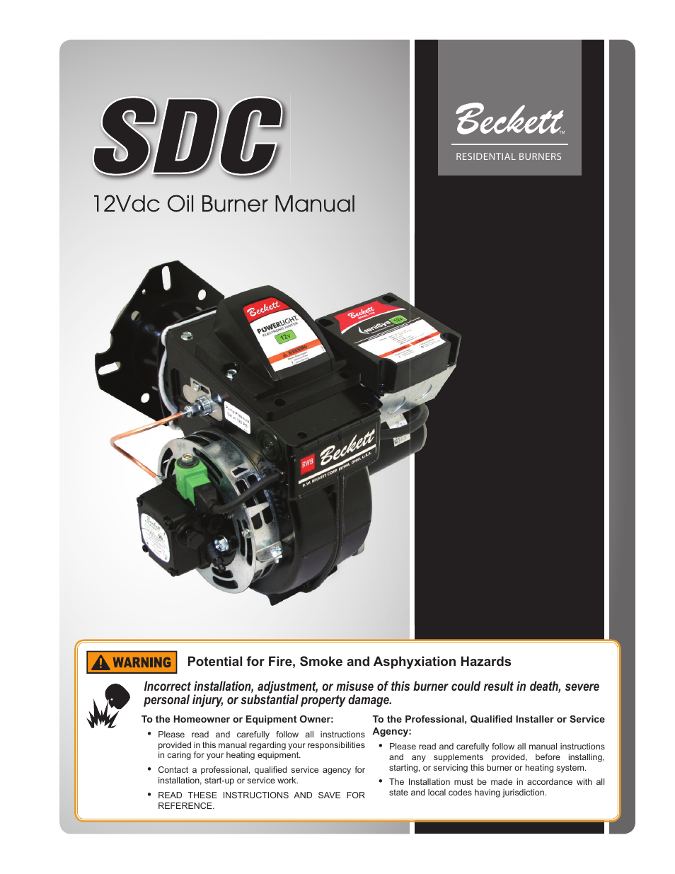 Beckett SDC 12V User Manual | 16 pages