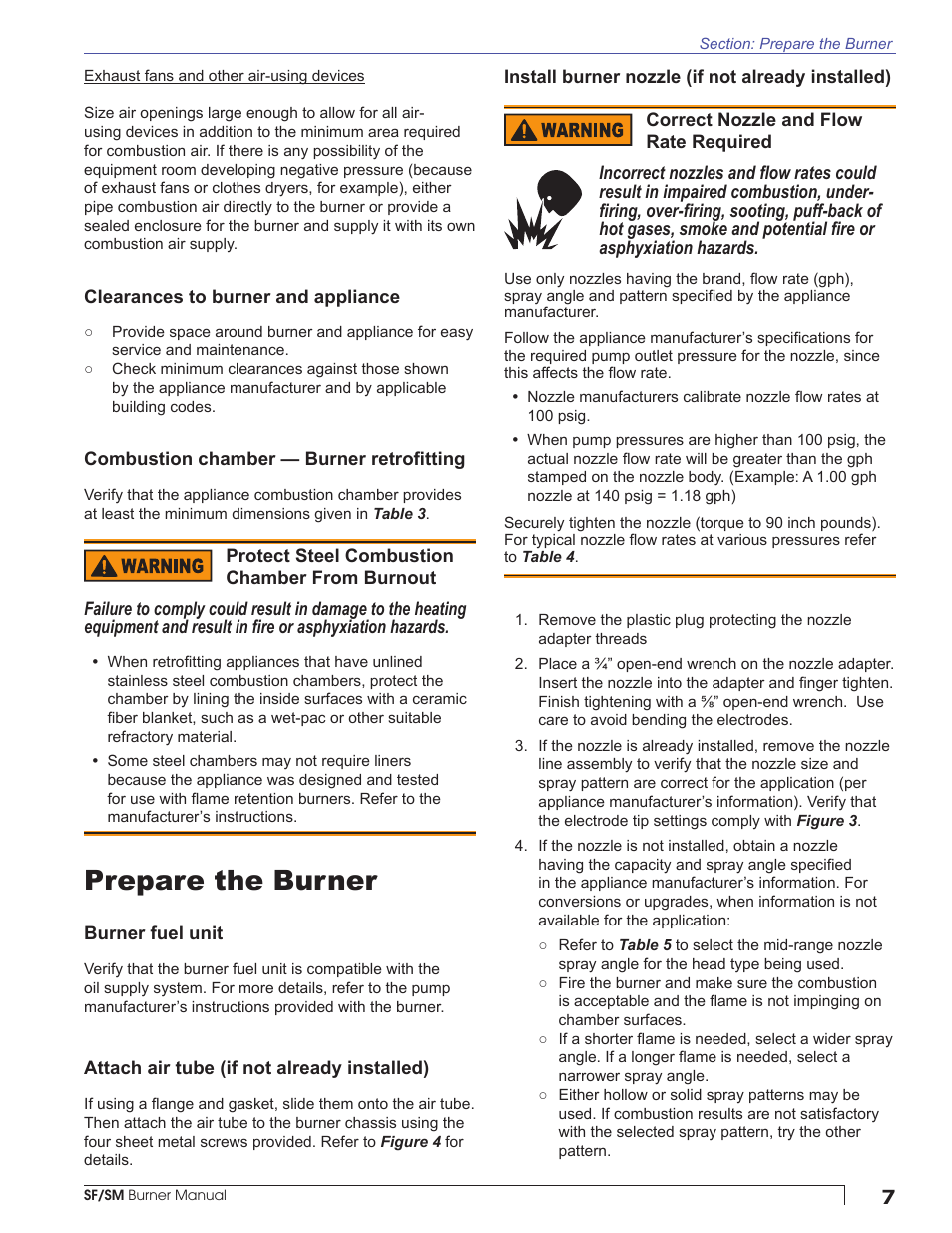 Prepare the burner | Beckett SM User Manual | Page 7 / 20