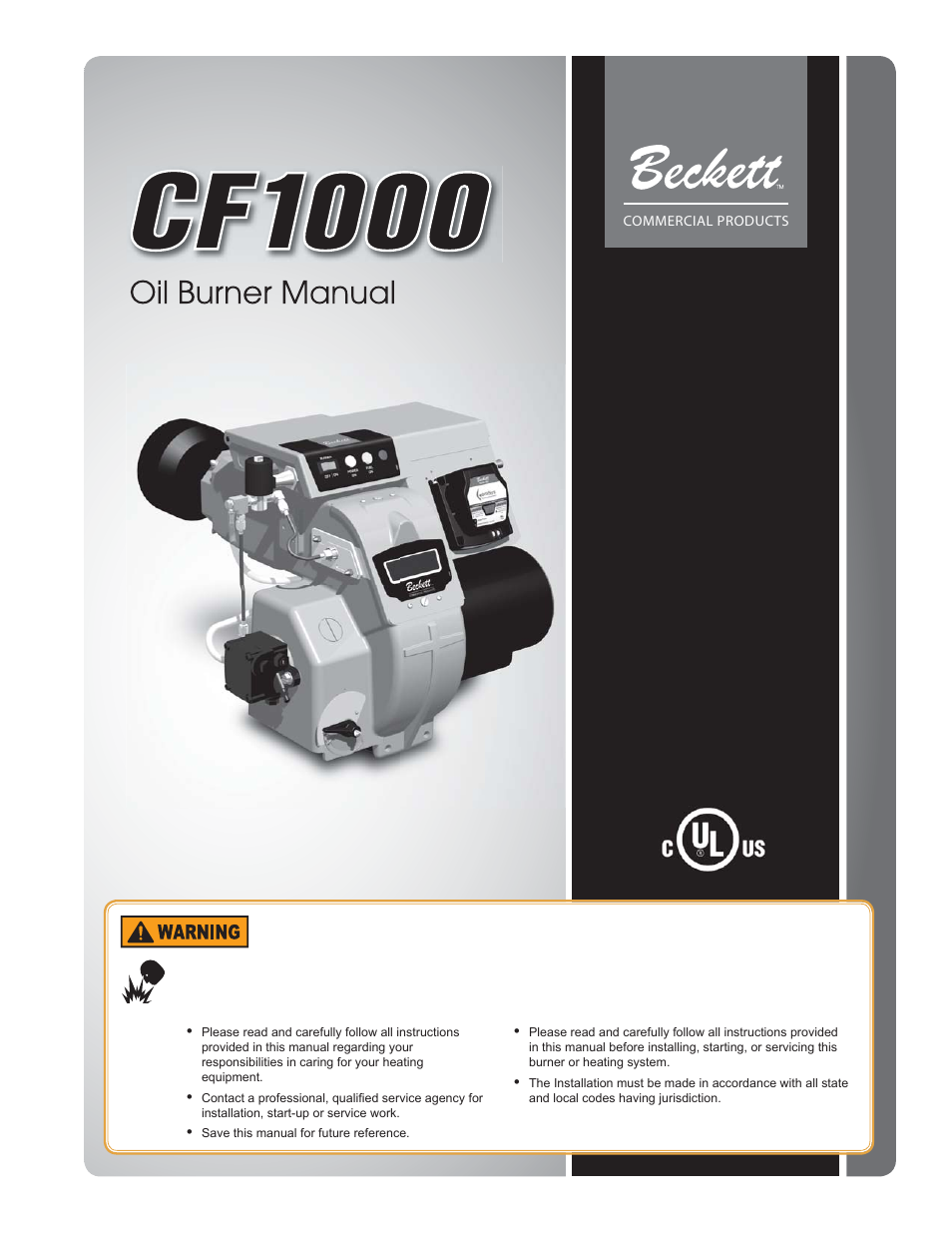 Beckett CF1000 User Manual | 24 pages