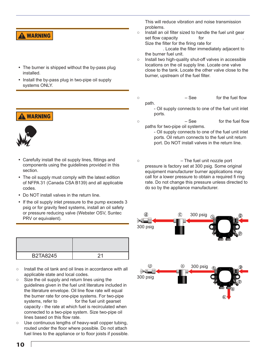 Install oil supply to specifications | Beckett CF1000 User Manual | Page 10 / 24