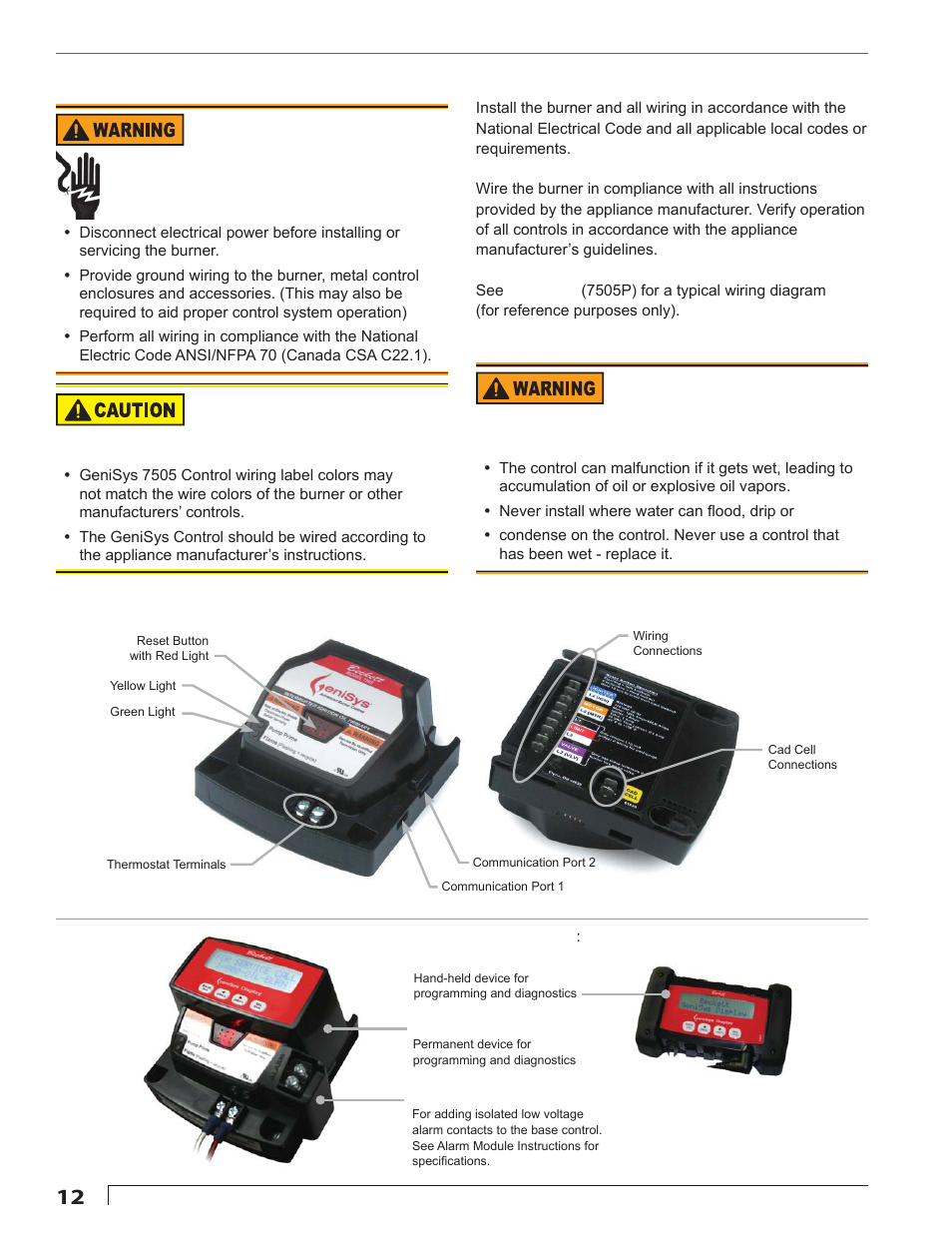 Electrical shock hazard | Beckett CF1000 User Manual | Page 12 / 24