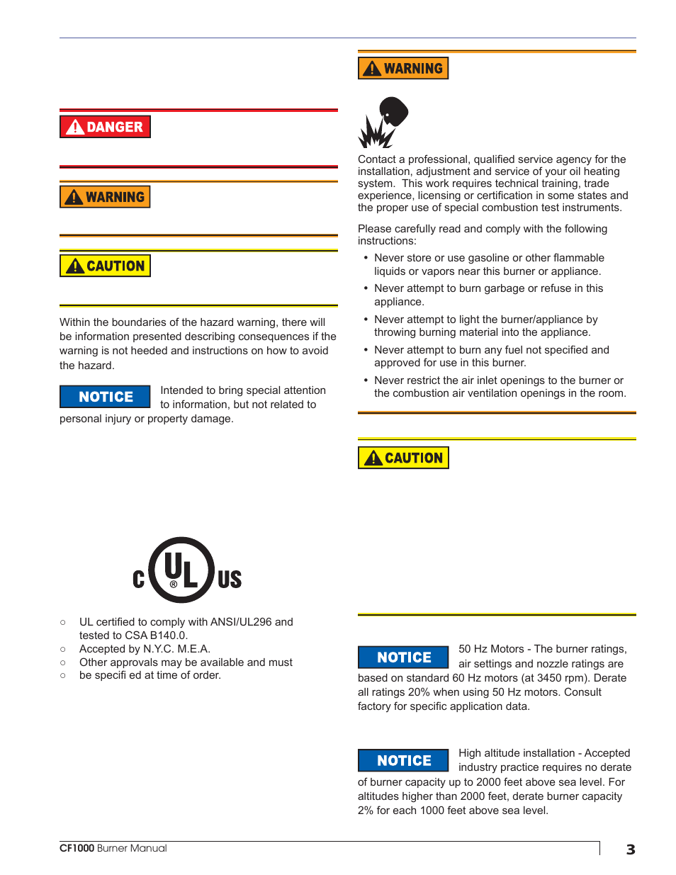 General information | Beckett CF1000 User Manual | Page 3 / 24