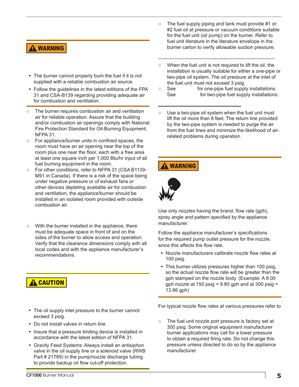 Pre-installation checklist | Beckett CF1000 User Manual | Page 5 / 24