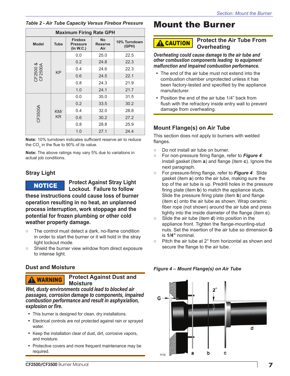 Mount the burner | Beckett CF3500A User Manual | Page 7 / 24