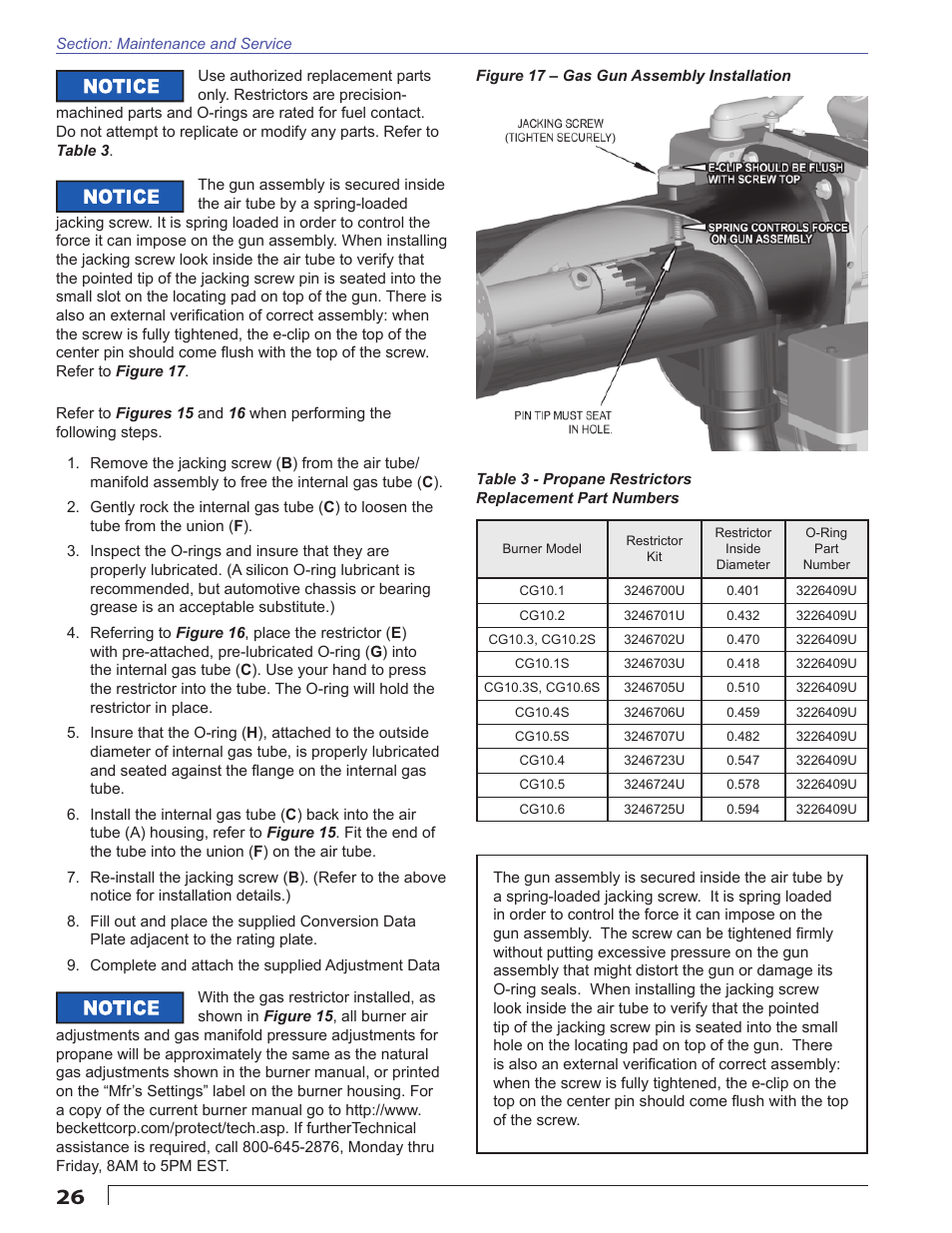 Beckett CG10 User Manual | Page 26 / 32
