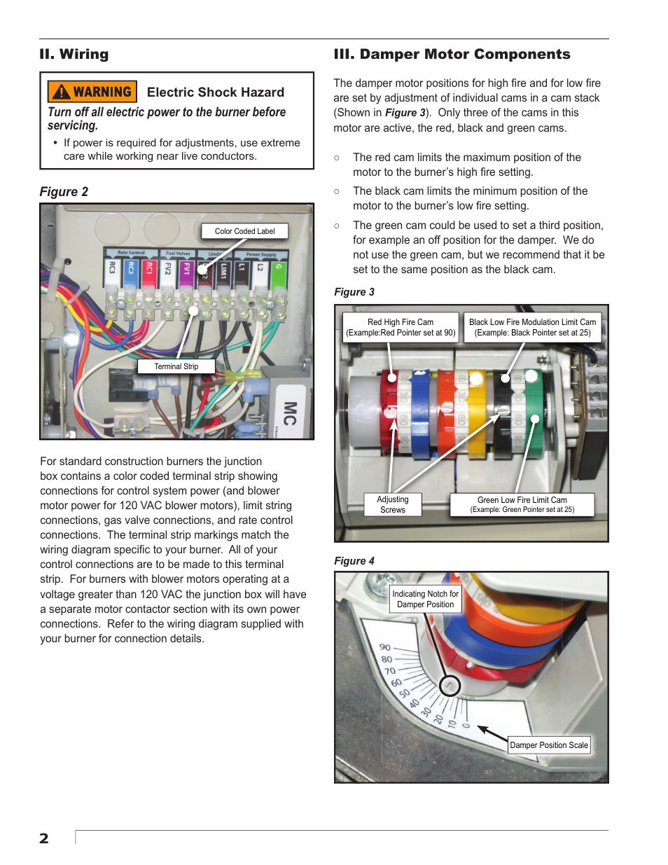 Iii. damper motor components, Ii. wiring | Beckett SQM40 User Manual | Page 2 / 4