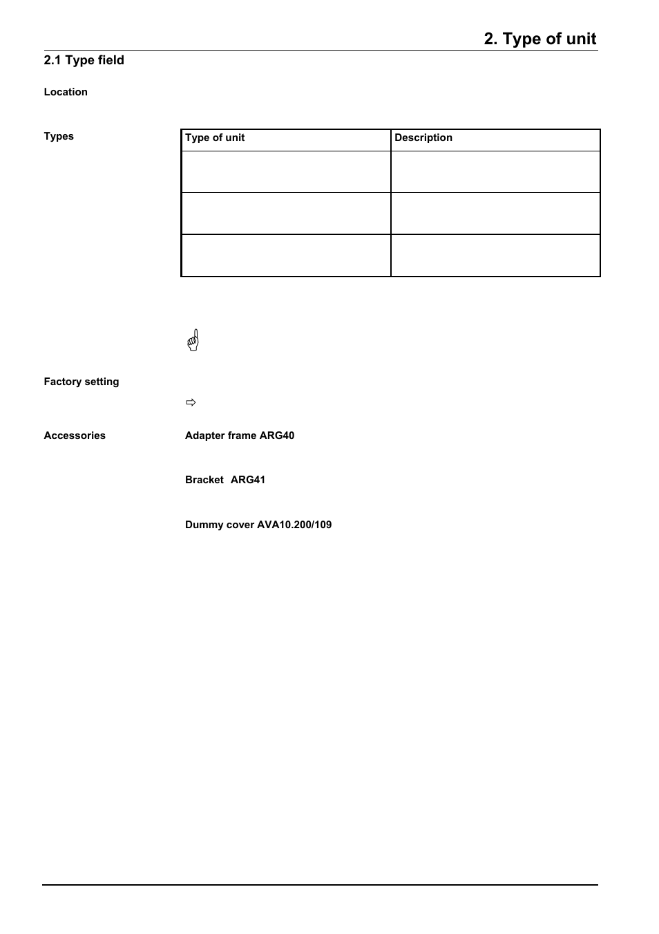 Type of unit | Beckett RWF40 Manual User Manual | Page 8 / 57