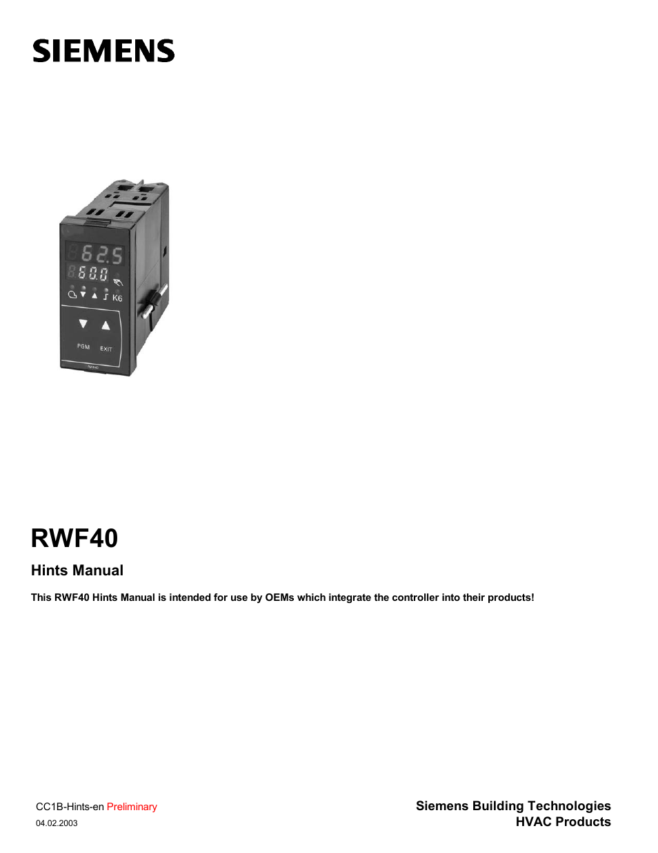 Beckett RWF40 Hints Manual User Manual | 15 pages