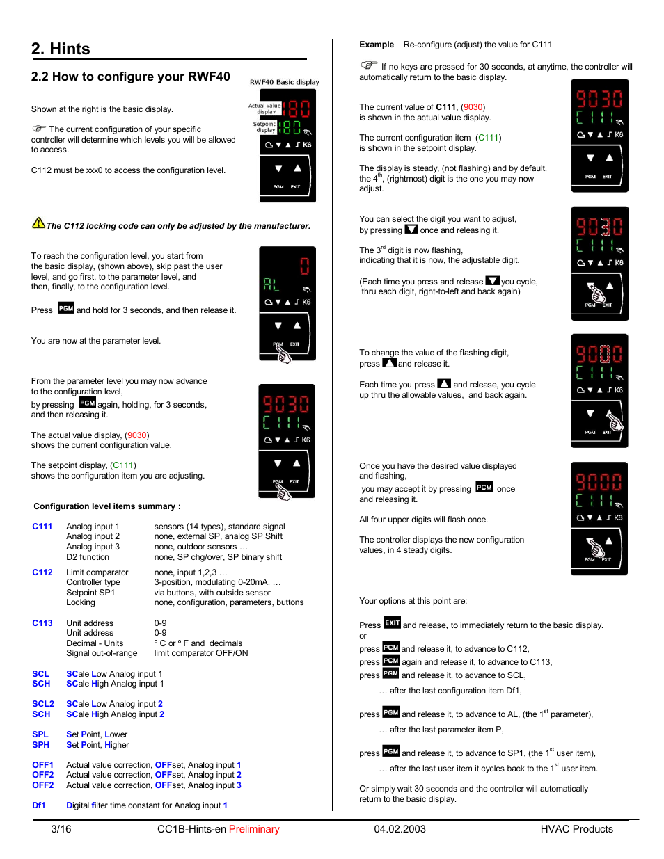 Hints, 2 how to configure your rwf40 | Beckett RWF40 Hints Manual User Manual | Page 5 / 15