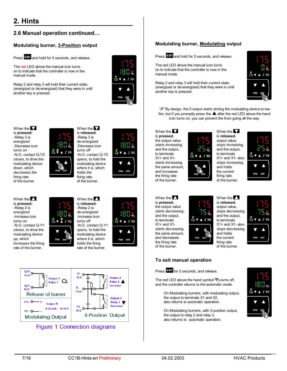 Hints, 6 manual operation continued | Beckett RWF40 Hints Manual User Manual | Page 9 / 15