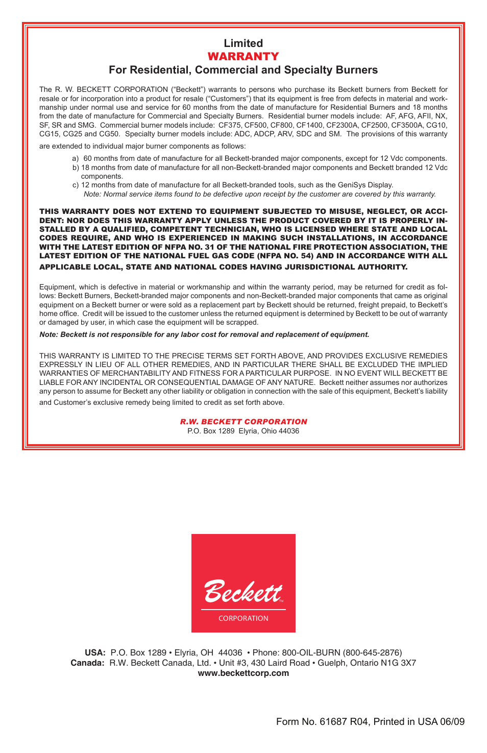 Beckett GeniSys Contractor Tool User Manual | Page 12 / 12