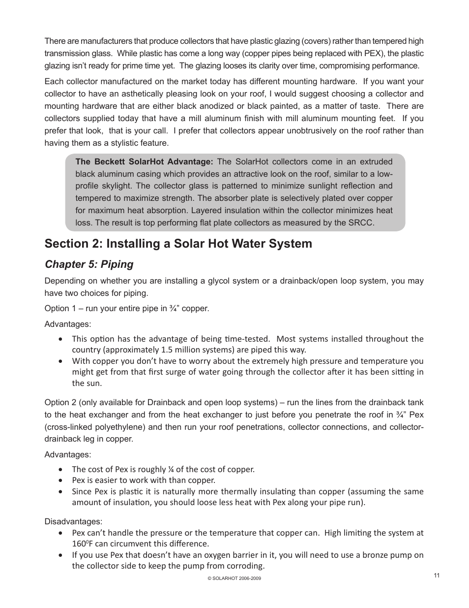 Chapter 5: piping | Beckett SolarHot User Manual | Page 15 / 28