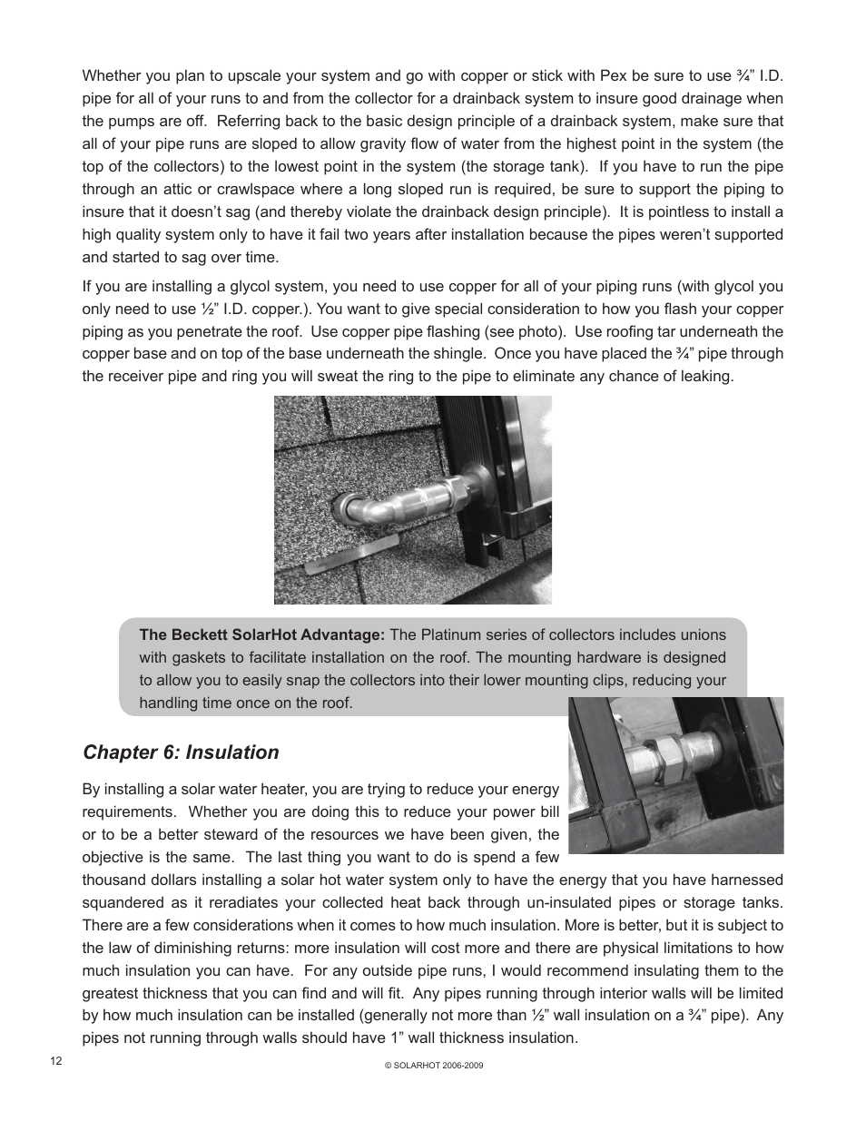 Chapter 6: insulation | Beckett SolarHot User Manual | Page 16 / 28