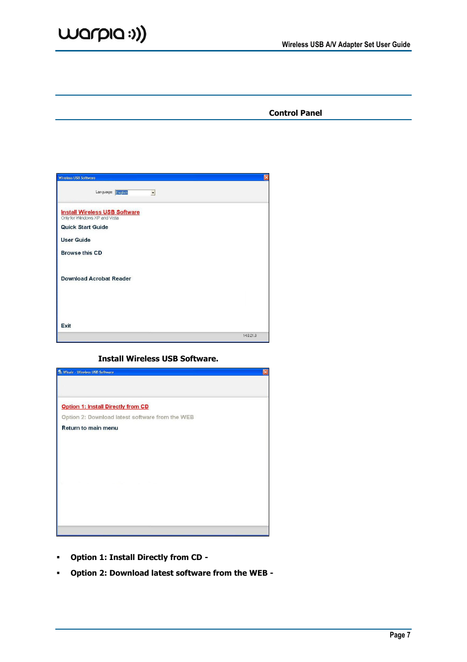 Software installation and first connection, 3 software installation and first connection | Warpia SWP100A Installation Manual & Troubleshooting Guide User Manual | Page 7 / 37