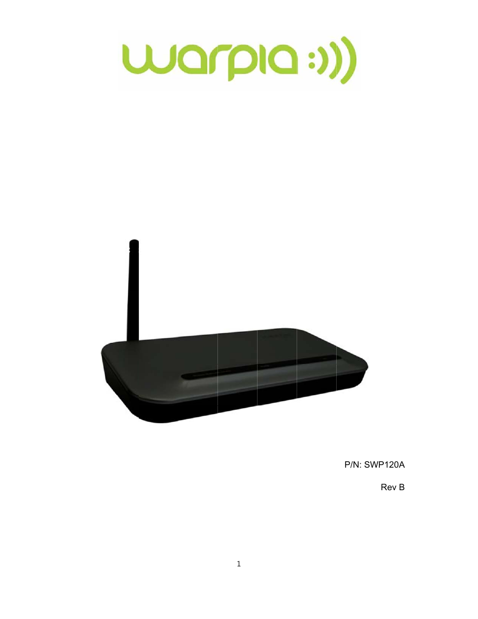 Warpia SWP120A Rev B Installation Manual & Troubleshooting Guide User Manual | 28 pages