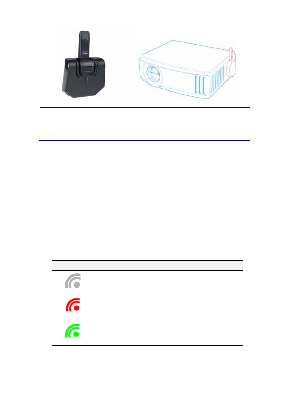 Icons indications, Wireless usb manager user interface, Wireless usb manager system tray icon | Warpia SWP120A Installation Manual & Troubleshooting Guide User Manual | Page 19 / 84