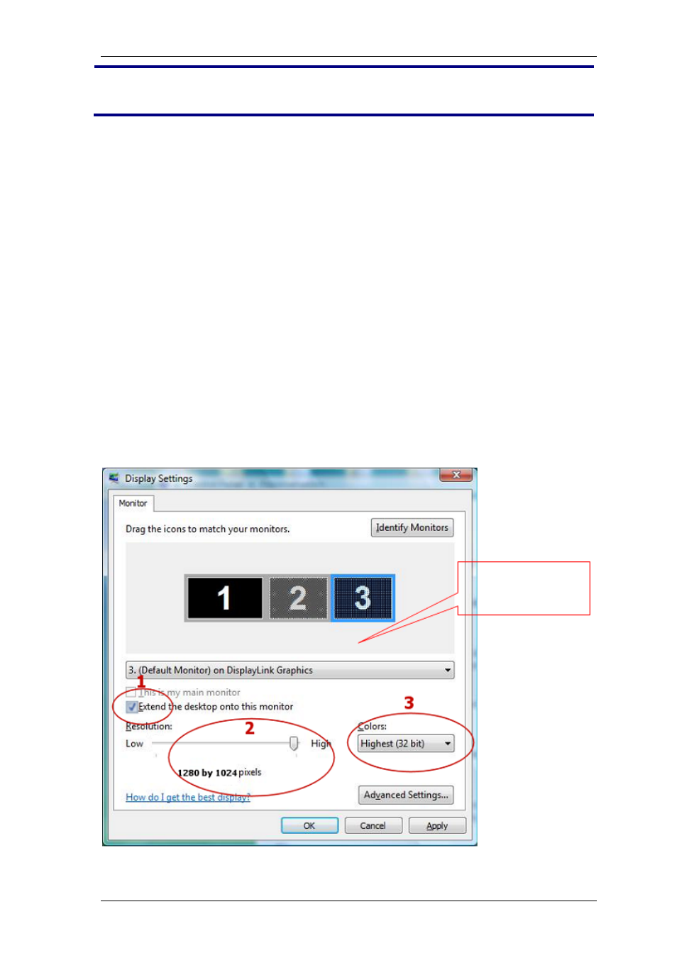Configuring the display > in windows xp/vista, Via windows display properties | Warpia SWP120A Installation Manual & Troubleshooting Guide User Manual | Page 33 / 84