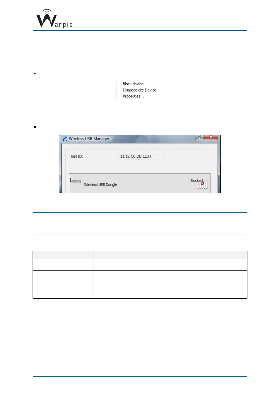 Blocking or disassociating a device, 3 blocking or disassociating a device | Warpia SWP200 Windows Installation Manual & Troubleshooting Guide User Manual | Page 15 / 38