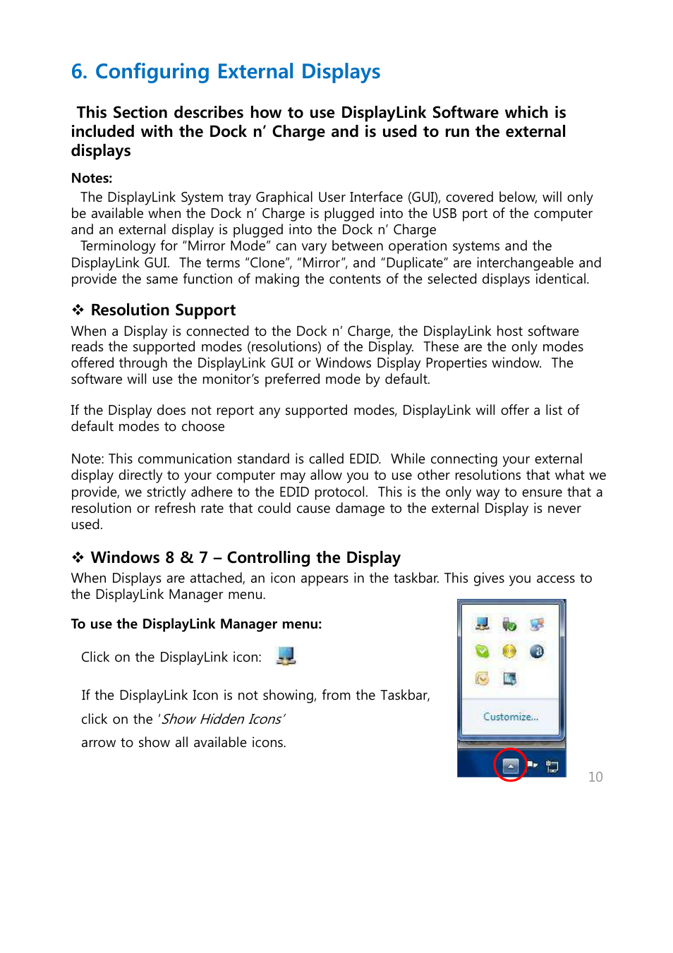Configuring external displays | Warpia SWP240 User Manual | Page 10 / 28