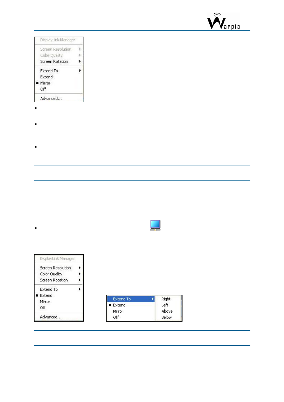 2 setting extend mode | Warpia SWP220 User Manual | Page 24 / 39