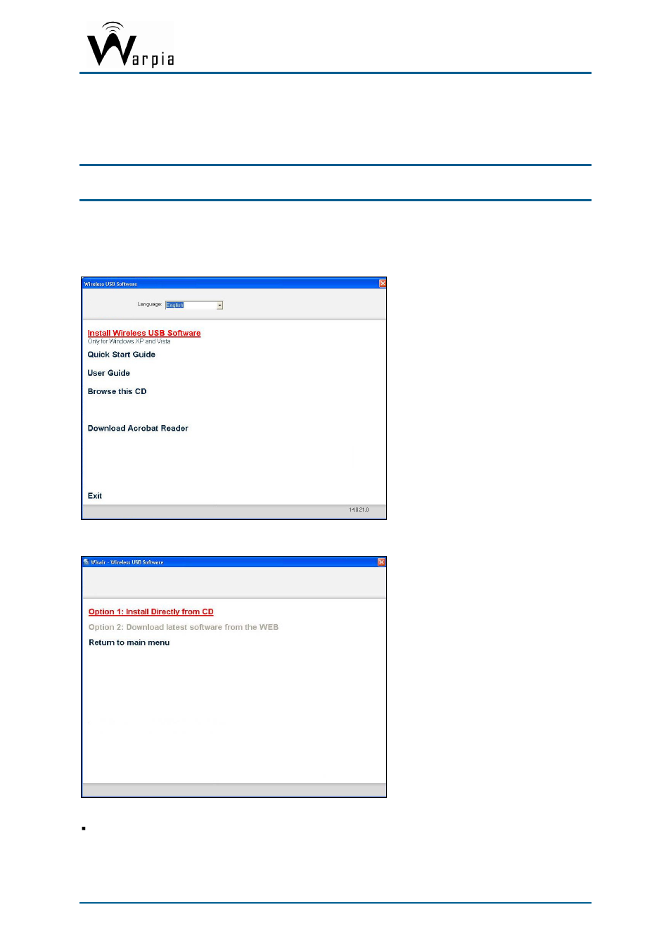 3 software installation and first connection, Software installation and first connection | Warpia SWP220 User Manual | Page 7 / 39
