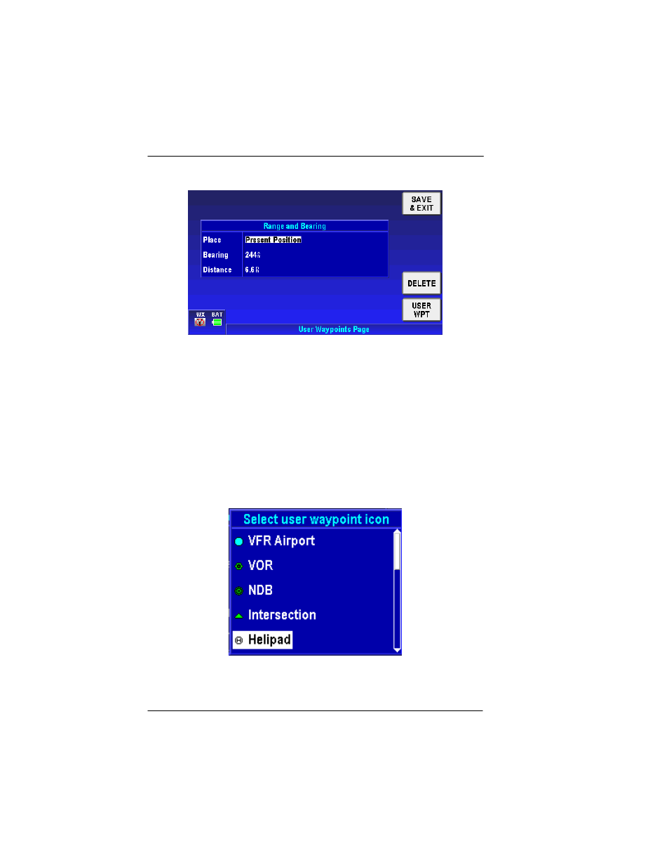 User waypoint icons, Figure 2-83: select user waypoint icon | BendixKing AV8OR User Manual | Page 104 / 368