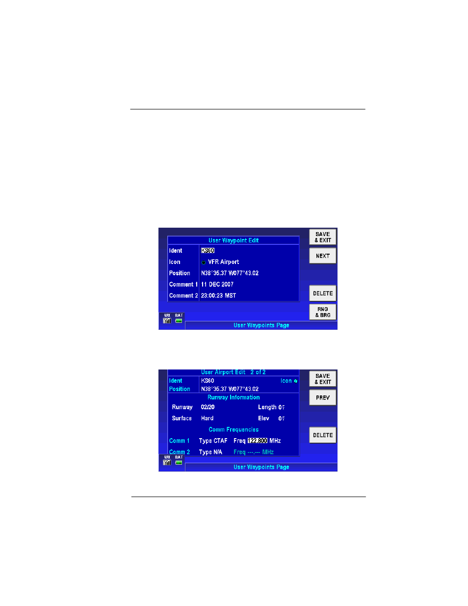 User airport entry | BendixKing AV8OR User Manual | Page 105 / 368