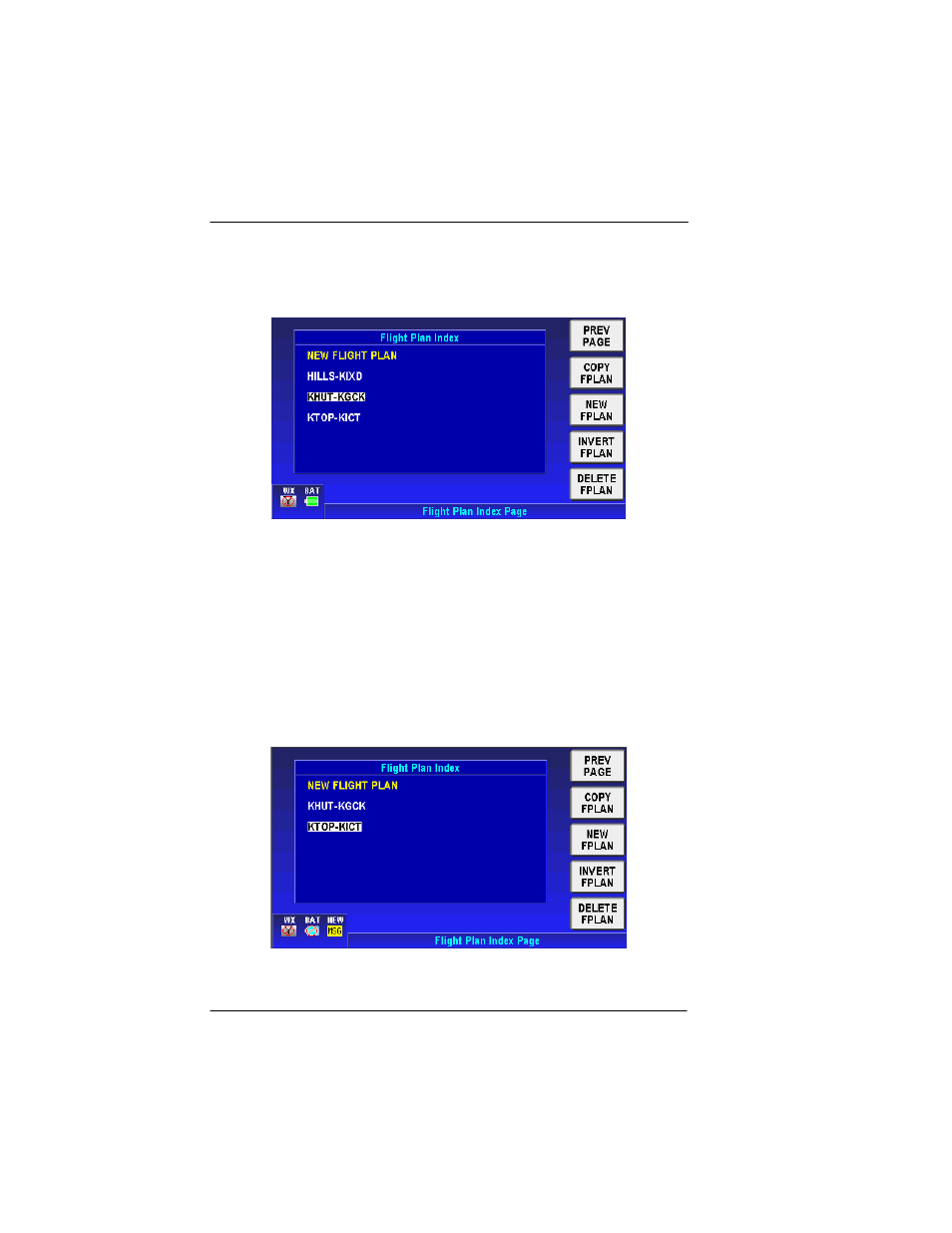 Copy fplan, New fplan, Invert fplan | Figure 2-112: flight plan – copy fplan, Figure 2-113: invert flight plan – step 1 | BendixKing AV8OR User Manual | Page 120 / 368